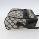 GUCCI GG Supreme Sherry Line Shoulder Bag PVC Navy Gold Auth ep13194-5