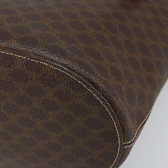 CELINE Macadam Canvas Tote Bag PVC Leather Brown Gold Auth ep13195