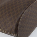 CELINE Macadam Canvas Tote Bag PVC Leather Brown Gold Auth ep13195-13
