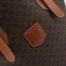 CELINE Macadam Canvas Tote Bag PVC Leather Brown Gold Auth ep13195-15