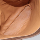 CELINE Macadam Canvas Tote Bag PVC Leather Brown Gold Auth ep13195-17