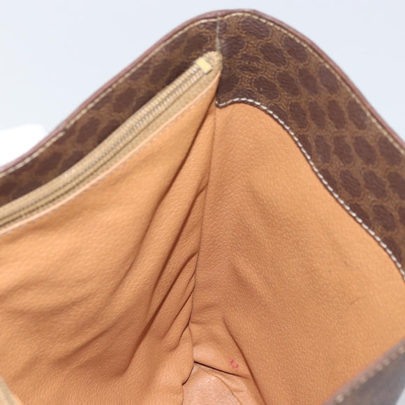 CELINE Macadam Canvas Tote Bag PVC Leather Brown Gold Auth ep13195