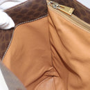 CELINE Macadam Canvas Tote Bag PVC Leather Brown Gold Auth ep13195-19