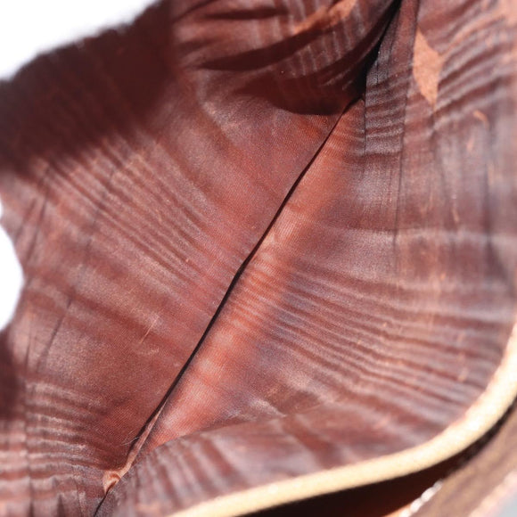 CELINE Macadam Canvas Tote Bag PVC Leather Brown Gold Auth ep13195