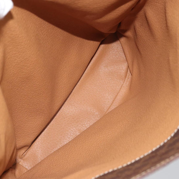 CELINE Macadam Canvas Tote Bag PVC Leather Brown Gold Auth ep13195