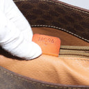 CELINE Macadam Canvas Tote Bag PVC Leather Brown Gold Auth ep13195-23