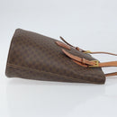 CELINE Macadam Canvas Tote Bag PVC Leather Brown Gold Auth ep13195-4