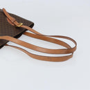 CELINE Macadam Canvas Tote Bag PVC Leather Brown Gold Auth ep13195-7