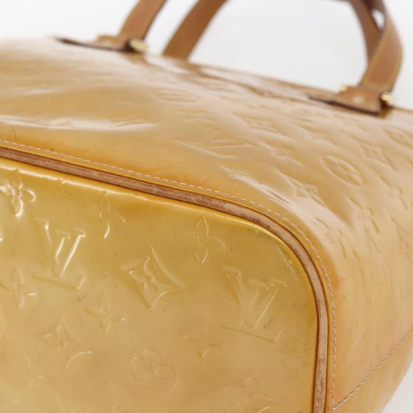 LOUIS VUITTON Monogram Vernis Houston Hand Bag Beige M91004 LV Auth ep13196