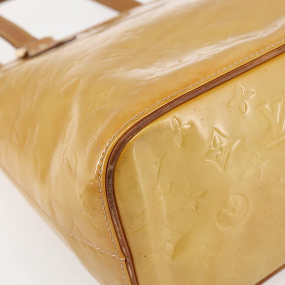 LOUIS VUITTON Monogram Vernis Houston Hand Bag Beige M91004 LV Auth ep13196