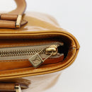 LOUIS VUITTON Monogram Vernis Houston Hand Bag Beige M91004 LV Auth ep13196-14