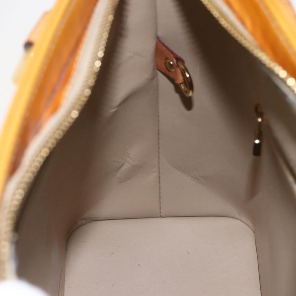 LOUIS VUITTON Monogram Vernis Houston Hand Bag Beige M91004 LV Auth ep13196