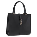 GUCCI Jackie Hand Bag Leather Black Silver 002 1065 Auth ep13198-1
