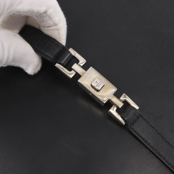 GUCCI Jackie Hand Bag Leather Black Silver 002 1065 Auth ep13198