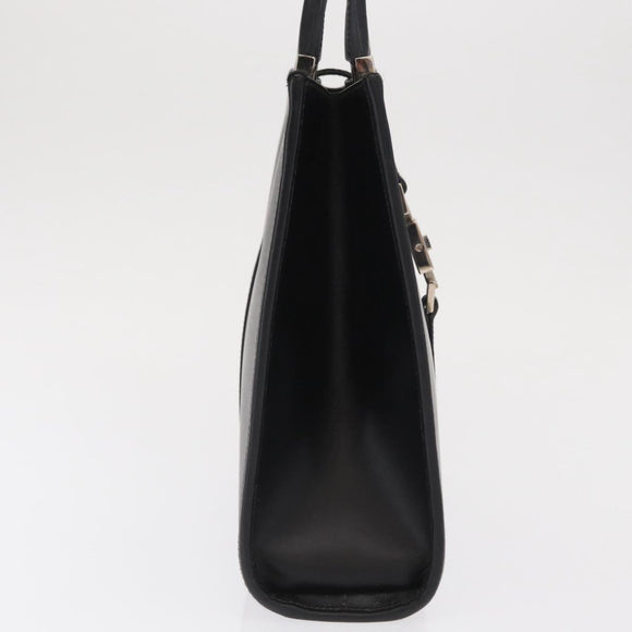 GUCCI Jackie Hand Bag Leather Black Silver 002 1065 Auth ep13198