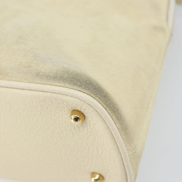 GUCCI Bamboo Hand Bag Suede 2way Beige Gold 000 2865 0290 Auth ep13200