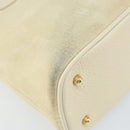 GUCCI Bamboo Hand Bag Suede 2way Beige Gold 000 2865 0290 Auth ep13200-13
