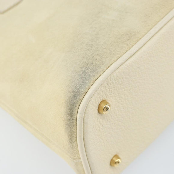 GUCCI Bamboo Hand Bag Suede 2way Beige Gold 000 2865 0290 Auth ep13200