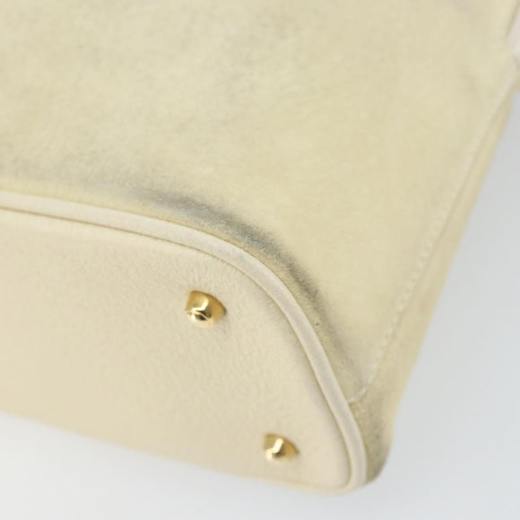 GUCCI Bamboo Hand Bag Suede 2way Beige Gold 000 2865 0290 Auth ep13200