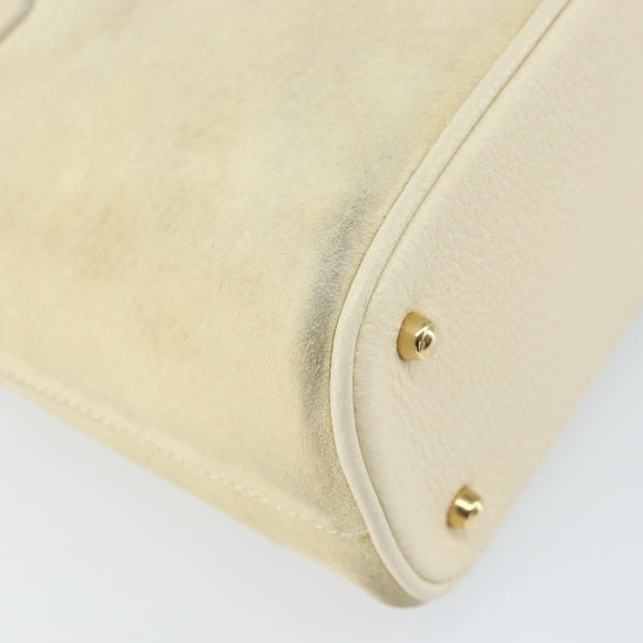 GUCCI Bamboo Hand Bag Suede 2way Beige Gold 000 2865 0290 Auth ep13200