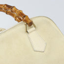 GUCCI Bamboo Hand Bag Suede 2way Beige Gold 000 2865 0290 Auth ep13200-16