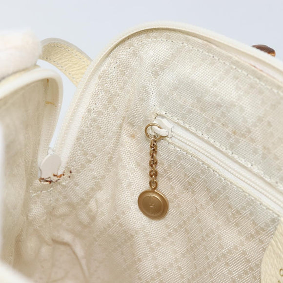 GUCCI Bamboo Hand Bag Suede 2way Beige Gold 000 2865 0290 Auth ep13200
