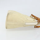 GUCCI Bamboo Hand Bag Suede 2way Beige Gold 000 2865 0290 Auth ep13200-4