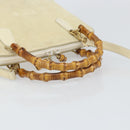 GUCCI Bamboo Hand Bag Suede 2way Beige Gold 000 2865 0290 Auth ep13200-7