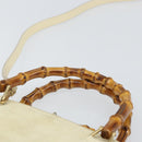 GUCCI Bamboo Hand Bag Suede 2way Beige Gold 000 2865 0290 Auth ep13200-8