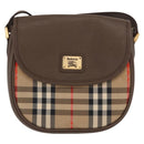 Burberrys Nova Check Shoulder Bag Canvas Beige Gold Auth ep13205-13