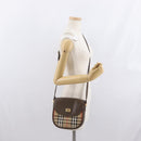 Burberrys Nova Check Shoulder Bag Canvas Beige Gold Auth ep13205-22