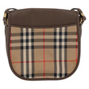 Burberrys Nova Check Shoulder Bag Canvas Beige Gold Auth ep13205-2