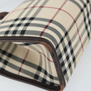 BURBERRY Nova Check Hand Bag Nylon Beige Silver Auth ep13206-14