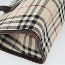 BURBERRY Nova Check Hand Bag Nylon Beige Silver Auth ep13206-16