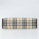 BURBERRY Nova Check Hand Bag Nylon Beige Silver Auth ep13206-5