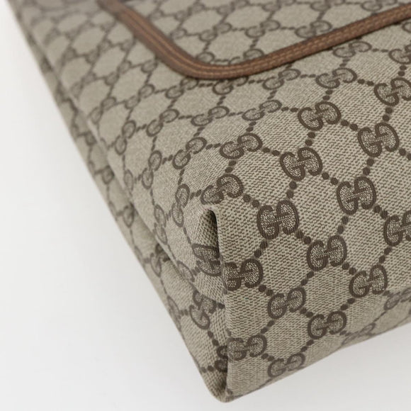 GUCCI GG Supreme Web Sherry Line Tragetasche PVC Beige 39 02 003 Auth ep13207V