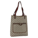 GUCCI GG Supreme Web Sherry Line Tragetasche PVC Beige 39 02 003 Auth ep13207V-1