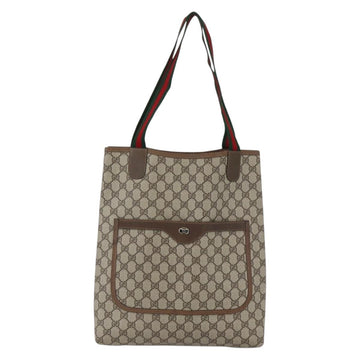 GUCCI GG Supreme Web Sherry Line Tote Bag PVC Beige 39 02 003 Auth ep13207V - 0
