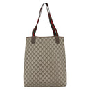 GUCCI GG Supreme Web Sherry Line Tragetasche PVC Beige 39 02 003 Auth ep13207V-2