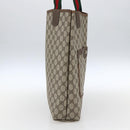 GUCCI GG Supreme Web Sherry Line Tote Bag PVC Beige 39 02 003 Auth ep13207V-4