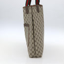 GUCCI GG Supreme Web Sherry Line Tragetasche PVC Beige 39 02 003 Auth ep13207V-4