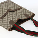 GUCCI GG Supreme Web Sherry Line Tragetasche PVC Beige 39 02 003 Auth ep13207V-6