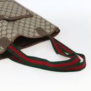 GUCCI GG Supreme Web Sherry Line Tragetasche PVC Beige 39 02 003 Auth ep13207V-7