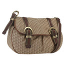 Christian Dior Trotter Canvas Shoulder Bag Beige Gold Auth ep13208-1