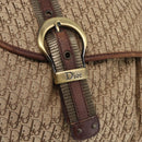 Christian Dior Trotter Canvas Shoulder Bag Beige Gold Auth ep13208-17