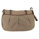 Christian Dior Trotter Canvas Shoulder Bag Beige Gold Auth ep13208-2