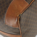 CELINE Macadam Canvas Boston Bag PVC Leather Brown Gold Auth ep13212-10