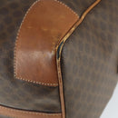 CELINE Macadam Canvas Boston Bag PVC Leather Brown Gold Auth ep13212-12