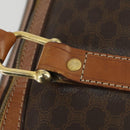 CELINE Macadam Canvas Boston Bag PVC Leather Brown Gold Auth ep13212-14