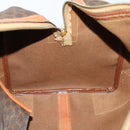 CELINE Macadam Canvas Boston Bag PVC Leather Brown Gold Auth ep13212-19